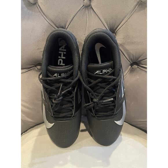 New Men’s 10.5 Nike Alpha Menace 4 Pro Football Cleats Black/Silver FD7037-002. - Picture 7 of 8